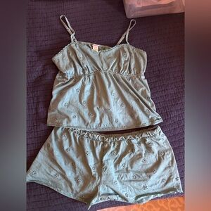 Adore Me Women's Eyelet Pajama Set in Green